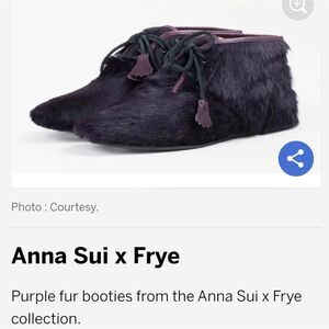 Frye X Anna Sui Fur Nordic Style Shoes Size 9